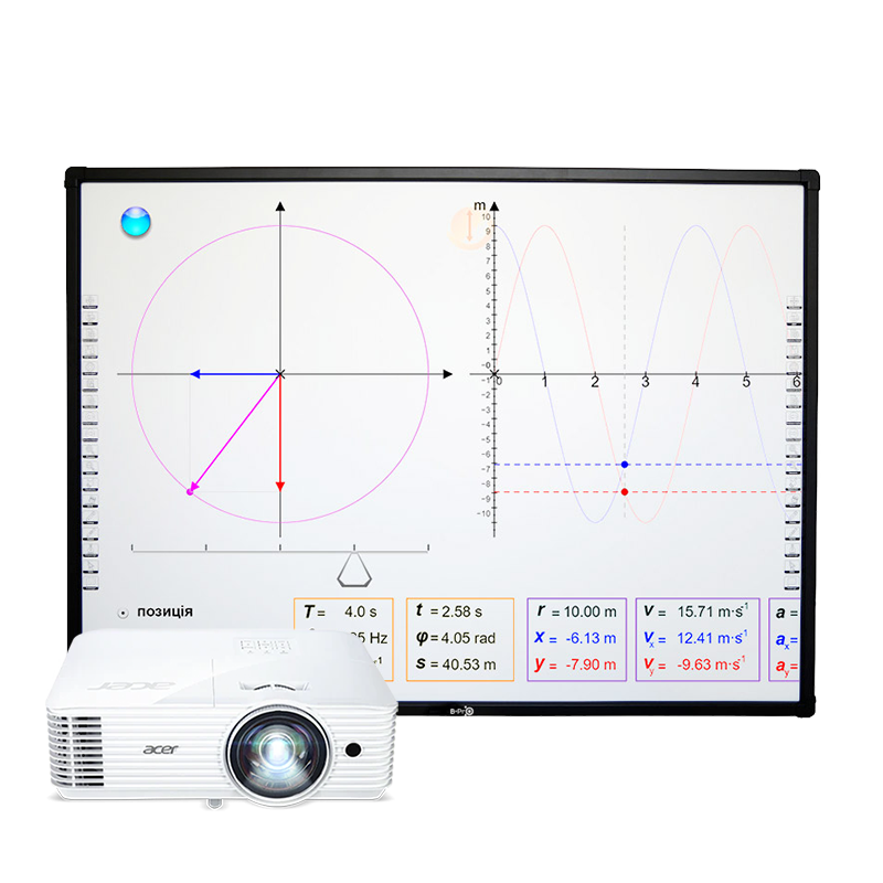 Інтерактивна дошка B-PRO 82" та проєктор Acer S1386WH (MR.JQU11.001)